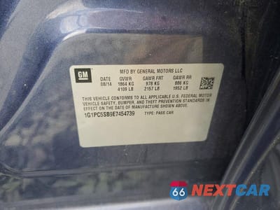 Zdjęcie 12 z 12 samochodu: 2014 CHEVROLET CRUZE LT VIN:1G1PC5SB9E7454739 - miniatura