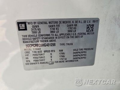 Zdjęcie 12 z 12 samochodu: 2017 CHEVROLET SILVERADO C1500 LT VIN:3GCPCREC6HG431298 - miniatura