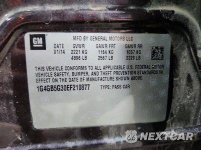 Zdjęcie 12 z 12 samochodu: 2014 BUICK LACROSSE VIN:1G4GB5G30EF210877 - miniatura