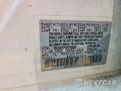 Zdjęcie 12 z 12 samochodu: 2015 NISSAN SENTRA S VIN:3N1AB7AP0FY286081 - miniatura