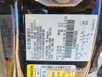 Zdjęcie 12 z 12 samochodu: 2020 FORD FUSION SE VIN:3FA6P0HD8LR134634 - miniatura