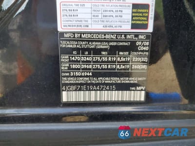 Zdjęcie 13 z 13 samochodu: 2009 MERCEDES-BENZ GL 450 4MATIC VIN:4JGBF71E19A472415 - miniatura