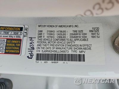 Zdjęcie 13 z 13 samochodu: 2020 HONDA CR-V EX VIN:5J6RW2H56LL046673 - miniatura