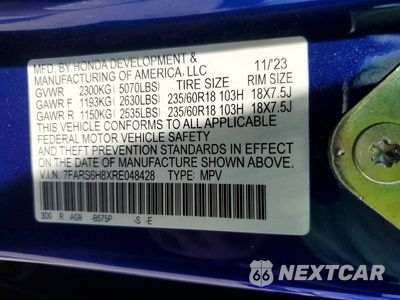 Zdjęcie 13 z 13 samochodu: 2024 HONDA CR-V SPORT-L VIN:7FARS6H8XRE048428 - miniatura