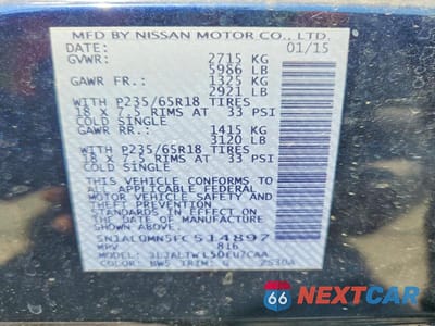 Zdjęcie 13 z 13 samochodu: 2015 INFINITI QX60 BASE VIN:5N1AL0MN5FC514897 - miniatura