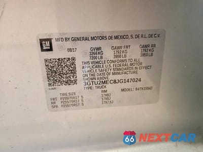Zdjęcie 12 z 12 samochodu: 2018 GMC SIERRA K1500 SLE VIN:3GTU2MEC8JG147024 - miniatura