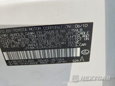 Zdjęcie 13 z 13 samochodu: 2010 LEXUS ES 350 VIN:JTHBK1EGXA2405415 - miniatura