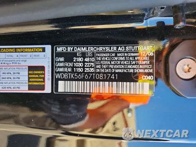 Zdjęcie 13 z 13 samochodu: 2007 MERCEDES-BENZ CLK 350 VIN:WDBTK56F67T081741 - miniatura