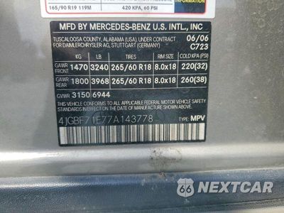 Zdjęcie 14 z 14 samochodu: 2007 MERCEDES-BENZ GL 450 4MATIC VIN:4JGBF71E77A143778 - miniatura