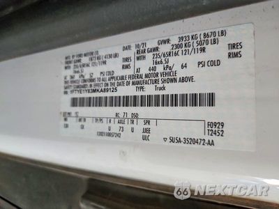 Zdjęcie 13 z 13 samochodu: 2021 FORD TRANSIT T-150 VIN:1FTYE1Y83MKA89125 - miniatura