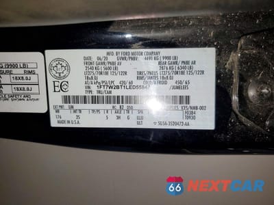 Zdjęcie 12 z 12 samochodu: 2020 FORD F250 SUPER DUTY VIN:1FT7W2BT1LED55847 - miniatura