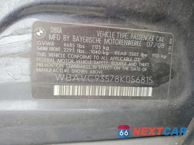 Zdjęcie 12 z 12 samochodu: 2008 BMW 328 XI VIN:WBAVC93578K056815 - miniatura