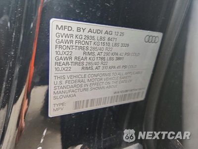 Zdjęcie 12 z 12 samochodu: 2026 AUDI Q8 PREMIUM PLUS S-LINE VIN:WA1EVBF15TD019413 - miniatura