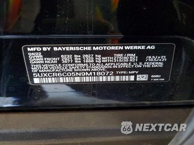 Zdjęcie 14 z 14 samochodu: 2022 BMW X5 XDRIVE40I VIN:5UXCR6C05N9M18072 - miniatura