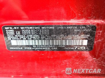 Zdjęcie 12 z 12 samochodu: 2021 MITSUBISHI MIRAGE ES VIN:ML32AUHJ3MH011658 - miniatura