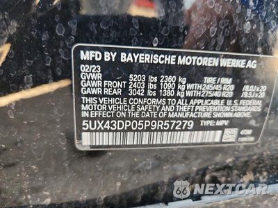 Zdjęcie 12 z 12 samochodu: 2023 BMW X3 SDRIVE30I VIN:5UX43DP05P9R57279 - miniatura