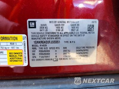 Zdjęcie 13 z 13 samochodu: 2015 CHEVROLET TRAVERSE LT VIN:1GNKRGKD3FJ305851 - miniatura