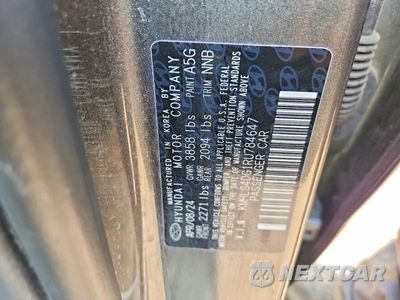 Zdjęcie 12 z 12 samochodu: 2024 HYUNDAI ELANTRA SEL VIN:KMHLS4DG1RU784647 - miniatura
