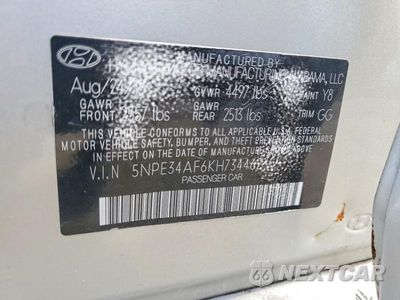 Zdjęcie 13 z 13 samochodu: 2019 HYUNDAI SONATA SEL VIN:5NPE34AF6KH734462 - miniatura