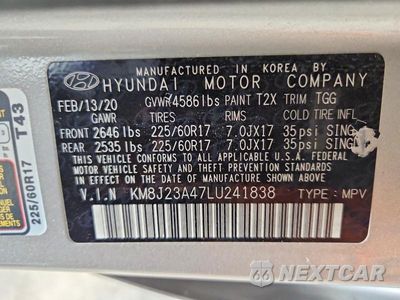 Zdjęcie 13 z 13 samochodu: 2020 HYUNDAI TUCSON SE VIN:KM8J23A47LU241838 - miniatura