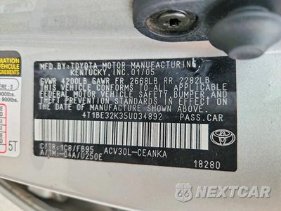 Zdjęcie 12 z 12 samochodu: 2005 TOYOTA CAMRY STANDARD VIN:4T1BE32K35U034892 - miniatura