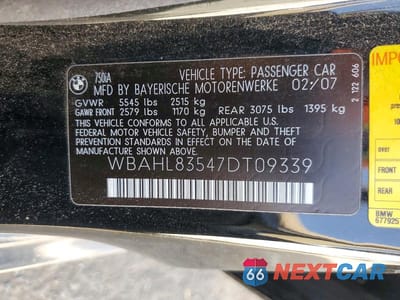Zdjęcie 12 z 12 samochodu: 2007 BMW 750 I VIN:WBAHL83547DT09339 - miniatura