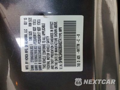 Zdjęcie 13 z 13 samochodu: 2013 HONDA ODYSSEY EXL VIN:5FNRL5H66DB048274 - miniatura