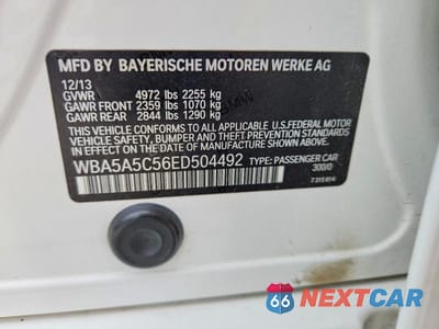 Zdjęcie 12 z 12 samochodu: 2014 BMW 528 I VIN:WBA5A5C56ED504492 - miniatura