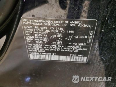 Zdjęcie 13 z 13 samochodu: 2021 VOLKSWAGEN ATLAS SEL R-LINE VIN:1V2SR2CA7MC563127 - miniatura