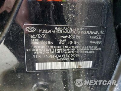 Zdjęcie 12 z 12 samochodu: 2020 HYUNDAI SONATA SEL VIN:5NPEF4JAXLH039219 - miniatura