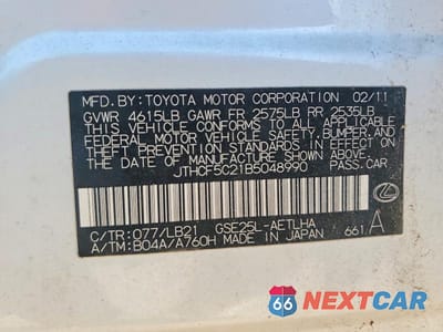 Zdjęcie 13 z 13 samochodu: 2011 LEXUS IS 250 VIN:JTHCF5C21B5048990 - miniatura