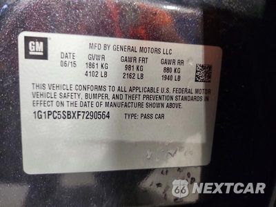 Zdjęcie 12 z 12 samochodu: 2015 CHEVROLET CRUZE LT VIN:1G1PC5SBXF7290564 - miniatura