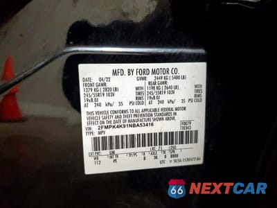 Zdjęcie 12 z 12 samochodu: 2022 FORD EDGE TITANIUM VIN:2FMPK4K91NBA53416 - miniatura