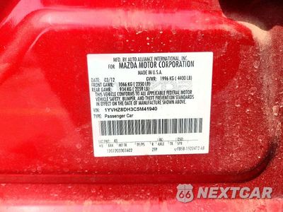 Zdjęcie 12 z 12 samochodu: 2012 MAZDA 6 I VIN:1YVHZ8DH3C5M41940 - miniatura