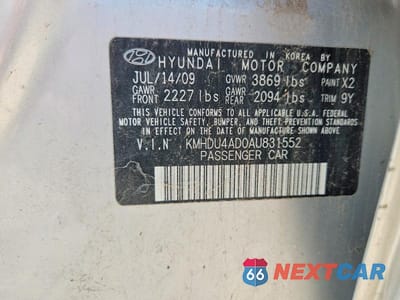 Zdjęcie 12 z 12 samochodu: 2010 HYUNDAI ELANTRA BLUE VIN:KMHDU4AD0AU831552 - miniatura