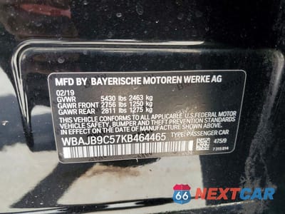 Zdjęcie 13 z 13 samochodu: 2019 BMW M550XI VIN:WBAJB9C57KB464465 - miniatura