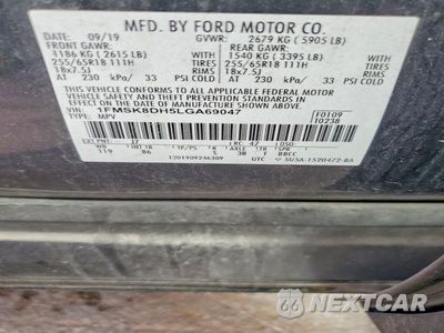 Zdjęcie 13 z 13 samochodu: 2020 FORD EXPLORER XLT VIN:1FMSK8DH5LGA69047 - miniatura