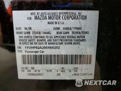 Zdjęcie 13 z 13 samochodu: 2009 MAZDA 6 I VIN:1YVHP82A295M00252 - miniatura