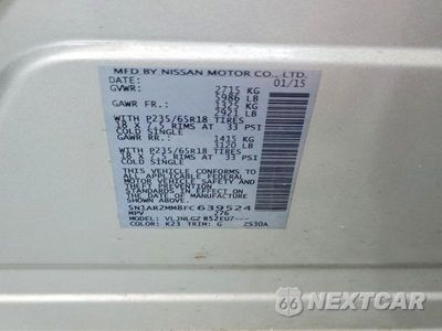 Zdjęcie 13 z 13 samochodu: 2015 NISSAN PATHFINDER SL VIN:5N1AR2MM8FC639524 - miniatura