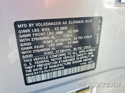 Zdjęcie 12 z 12 samochodu: 2017 VOLKSWAGEN TOUAREG WOLFSBURG VIN:WVGRF7BPXHD004646 - miniatura