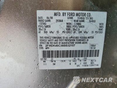 Zdjęcie 12 z 12 samochodu: 2008 FORD EDGE LIMITED VIN:2FMDK49C38BB32157 - miniatura