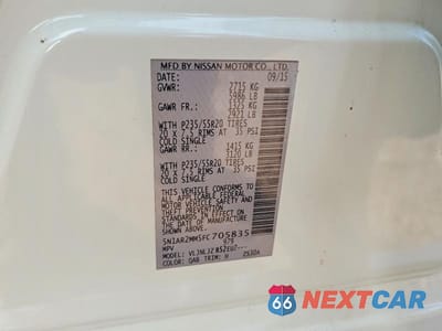 Zdjęcie 13 z 13 samochodu: 2015 NISSAN PATHFINDER S VIN:5N1AR2MM5FC705835 - miniatura