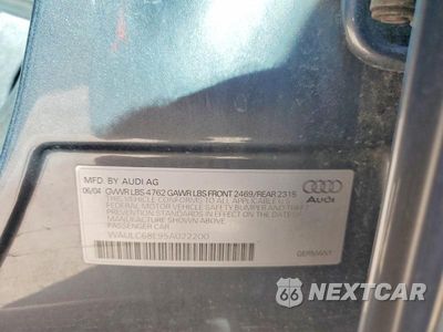 Zdjęcie 12 z 12 samochodu: 2005 AUDI A4 1.8T QUATTRO VIN:WAULC68E95A022200 - miniatura