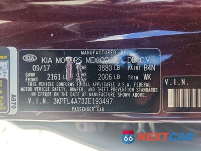 Zdjęcie 12 z 12 samochodu: 2018 KIA FORTE LX VIN:3KPFL4A73JE193497 - miniatura
