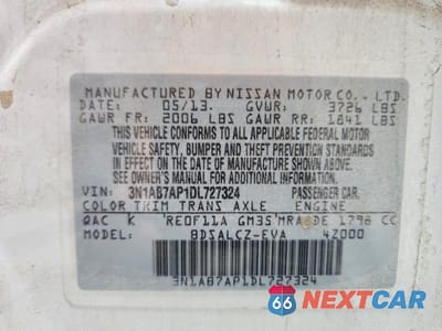Zdjęcie 12 z 12 samochodu: 2013 NISSAN SENTRA S VIN:3N1AB7AP1DL727324 - miniatura