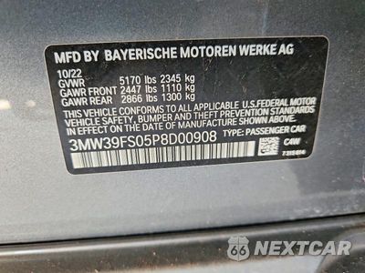 Zdjęcie 12 z 12 samochodu: 2023 BMW 330XE VIN:3MW39FS05P8D00908 - miniatura