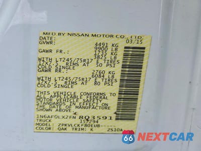 Zdjęcie 13 z 13 samochodu: 2015 NISSAN NV 3500 HD S VIN:1N6AF0LX2FN803591 - miniatura