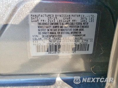 Zdjęcie 13 z 13 samochodu: 2019 NISSAN SENTRA SR VIN:3N1AB7AP9KY412559 - miniatura