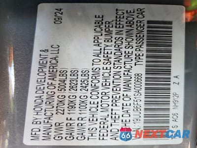 Zdjęcie 12 z 12 samochodu: 2025 ACURA TLX A-SPEC VIN:19UUB6F51SA000668 - miniatura