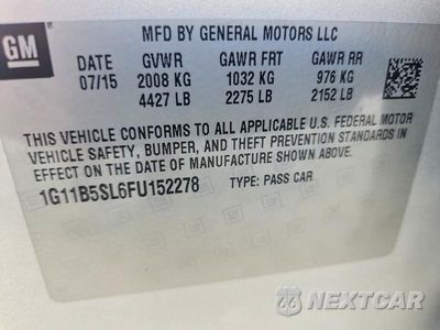 Zdjęcie 12 z 12 samochodu: 2015 CHEVROLET MALIBU LS VIN:1G11B5SL6FU152278 - miniatura